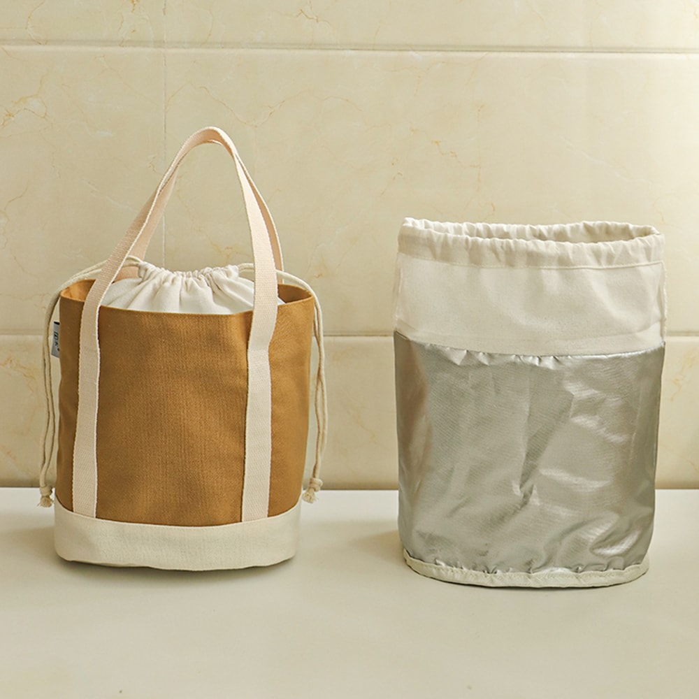 Japanese Canvas Lunch Bag Insulated Portable Tote For Work And School 4