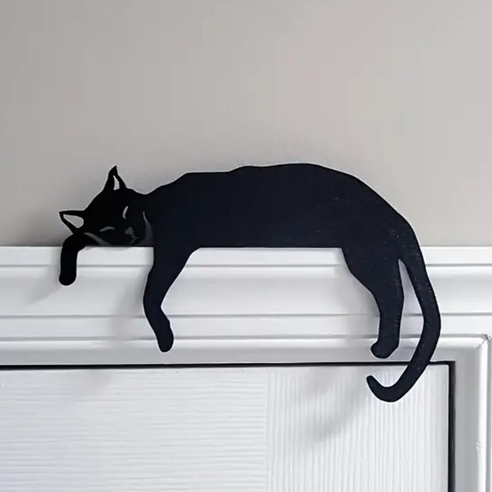 Rustic Cat Door Topper Wooden Sign Farmhouse Over Door Cat Decor For Cozy Home Styling 0