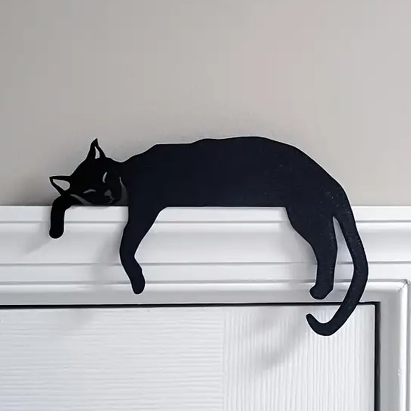 Rustic Cat Door Topper Wooden Sign Farmhouse Over Door Cat Decor For Cozy Home Styling 0