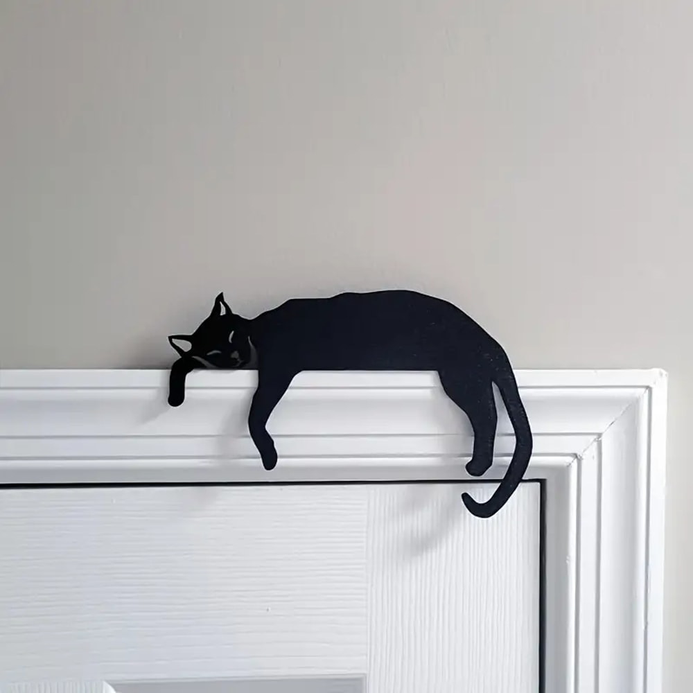 Rustic Cat Door Topper Wooden Sign Farmhouse Over Door Cat Decor For Cozy Home Styling 3