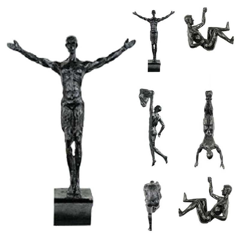 Modern rock climber wall decor resin sculpture for home and office inspiration