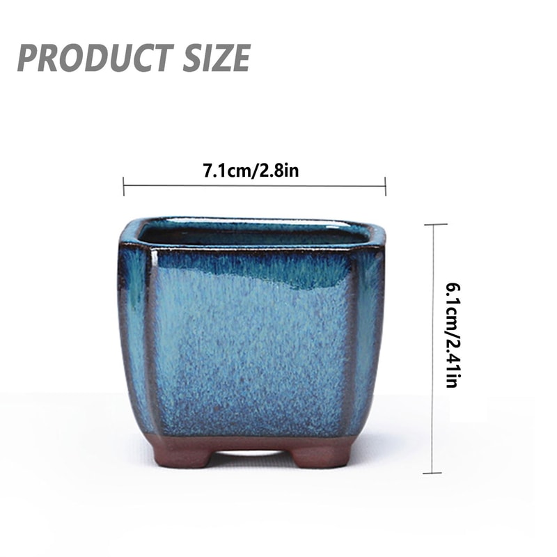 Ceramic Succulent Planter with Drainage Hole & Ventilation for Indoor Outdoor Plants