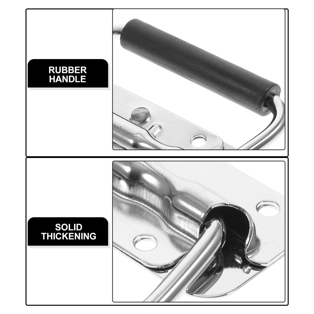 Folding Spring Loaded Cabinet Handle Stainless Steel Toolbox Pull Handle 2