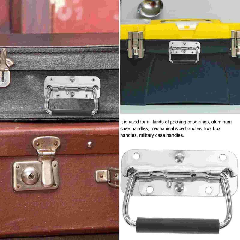 Folding Spring Loaded Cabinet Handle Stainless Steel Toolbox Pull Handle 3