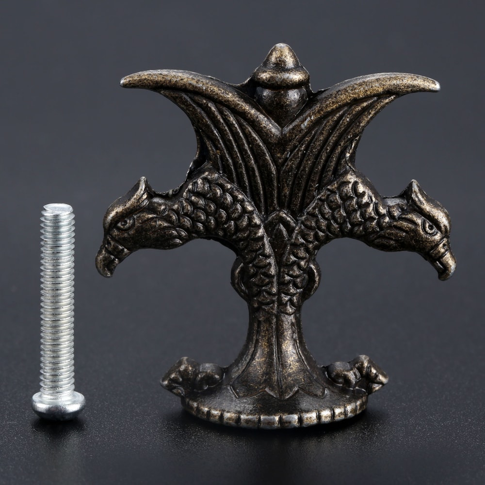 Vintage Bronze Cabinet Knob Antique Drawer Pull Decorative Jewelry Box Handle 0