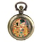 Klimt The Kiss Pocket Watch Necklace Vintage Quartz Pendant Jewelry Gift 2
