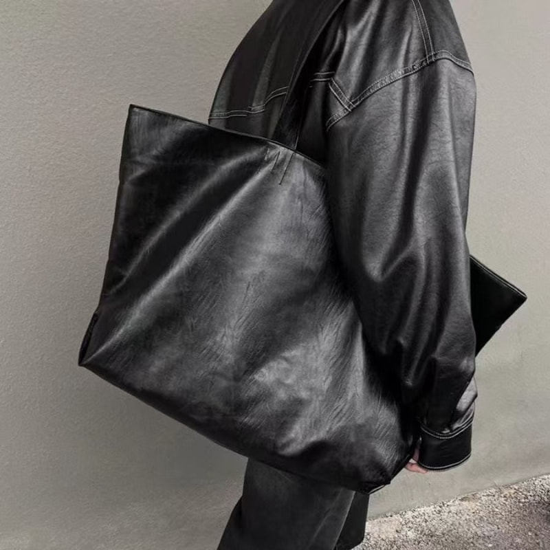 Large Capacity PU Leather Shoulder Tote Bag For Women Commuter Handbag 1