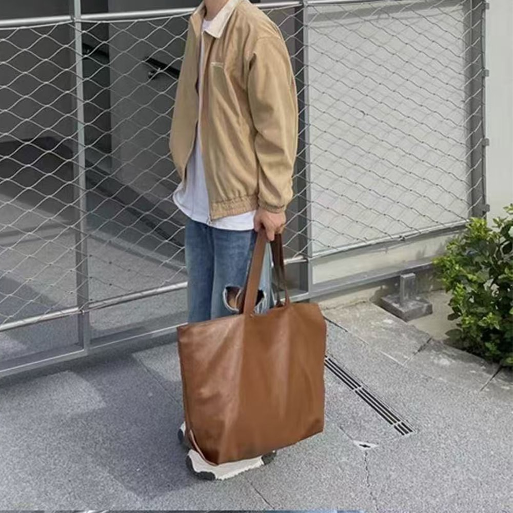 Large Capacity PU Leather Shoulder Tote Bag For Women Commuter Handbag 3