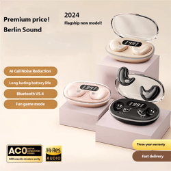 open ear wireless earbuds bluetooth lightweight all day comfort earphones with battery display