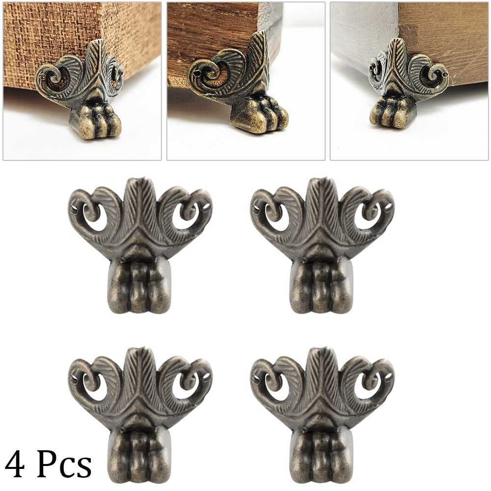 Vintage Bronze Corner Protectors For Furniture Boxes Durable Metal Corner Protectors Set With Screw 3