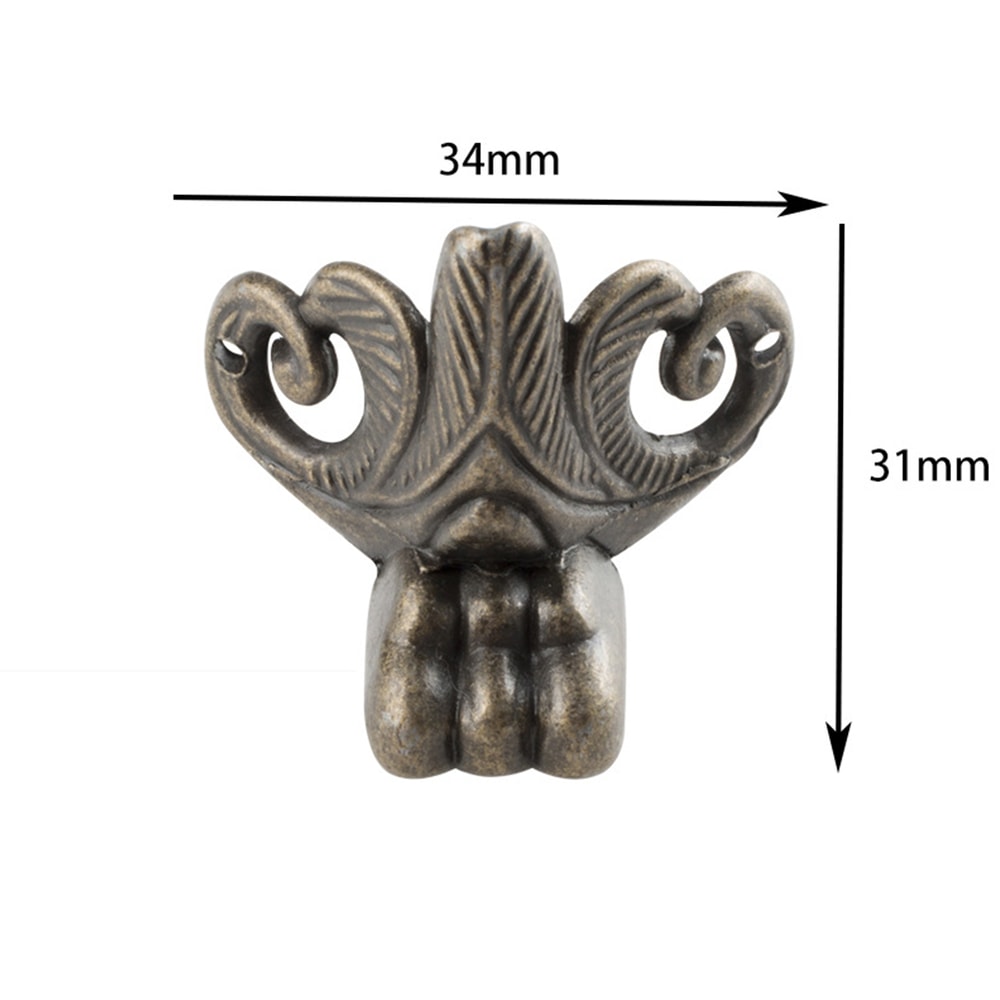 Vintage Bronze Corner Protectors For Furniture Boxes Durable Metal Corner Protectors Set With Screw 4