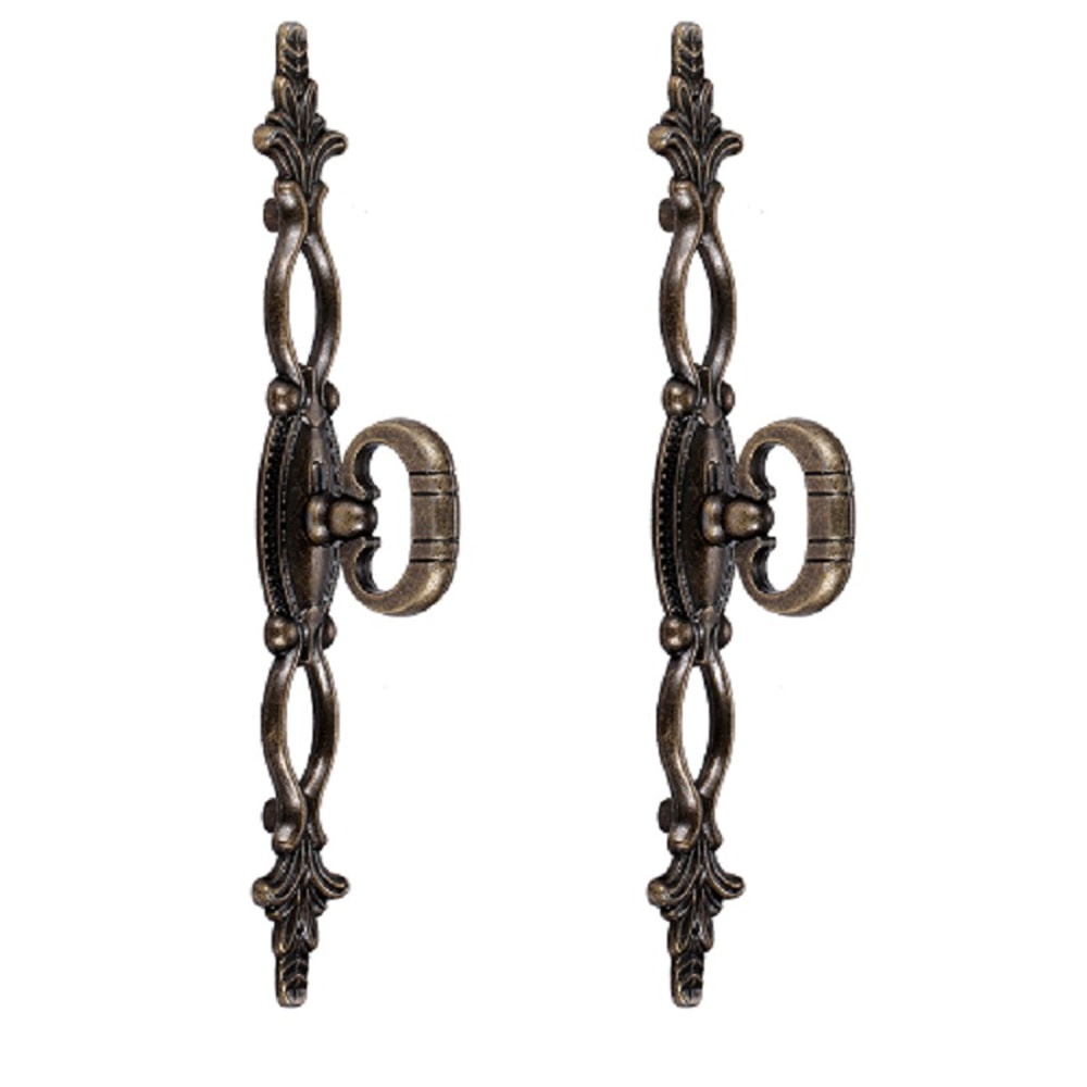 Vintage Antique Bronze Flower Ring Cabinet Knob Decorative Drawer Pull Handle