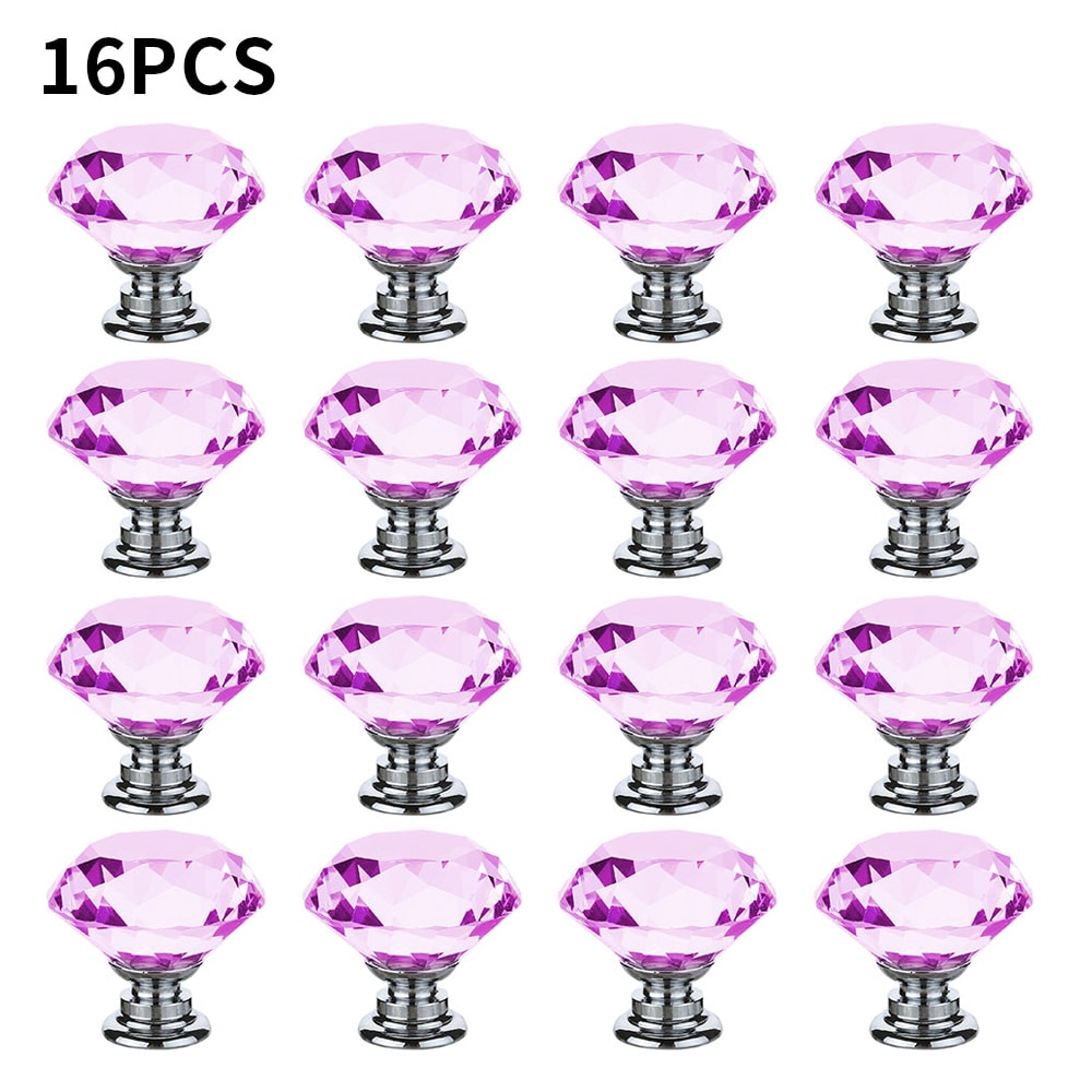 Pink Crystal Diamond Cabinet Knobs Elegant Acrylic Drawer Pulls for Chic Furniture Upgrade