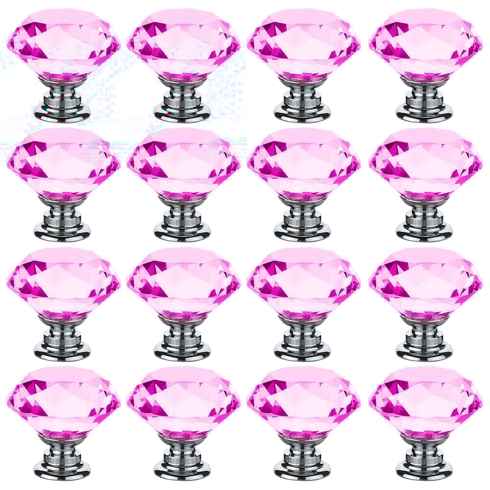 Pink Crystal Diamond Cabinet Knobs Elegant Acrylic Drawer Pulls for Chic Furniture Upgrade