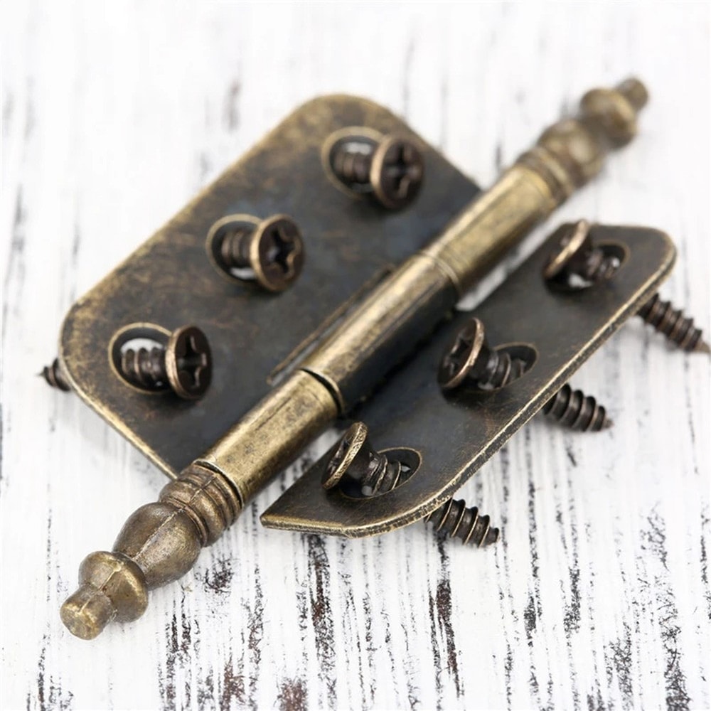 Antique Bronze Decorative Cabinet Hinges With Screws For Jewelry Boxes And Furniture 0
