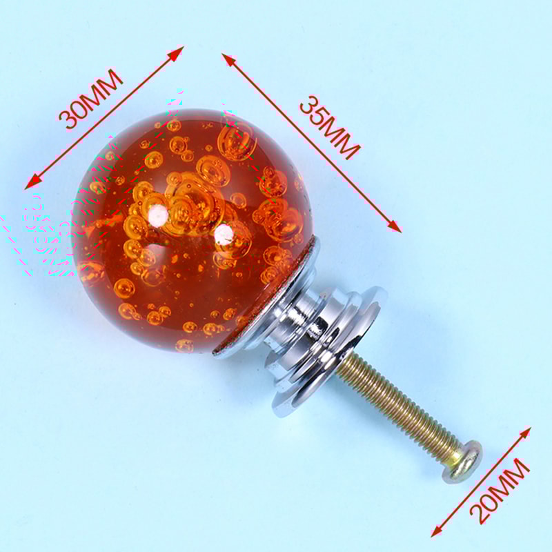 Crystal Bubble Glass Cabinet Knobs Decorative Drawer Wardrobe Handles 2