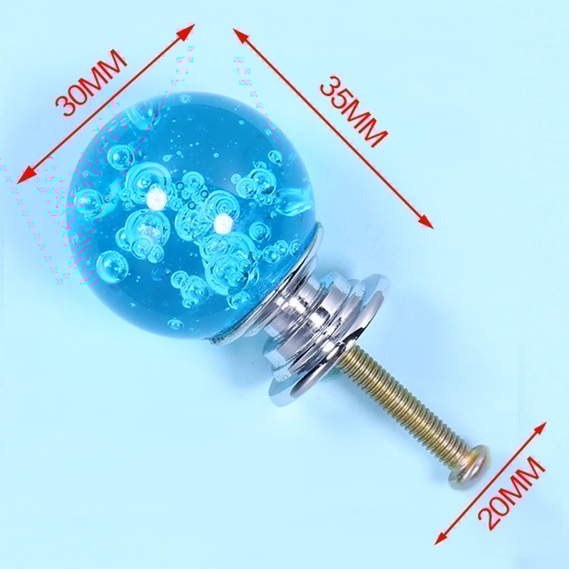Crystal Bubble Glass Cabinet Knobs Decorative Drawer Wardrobe Handles 6