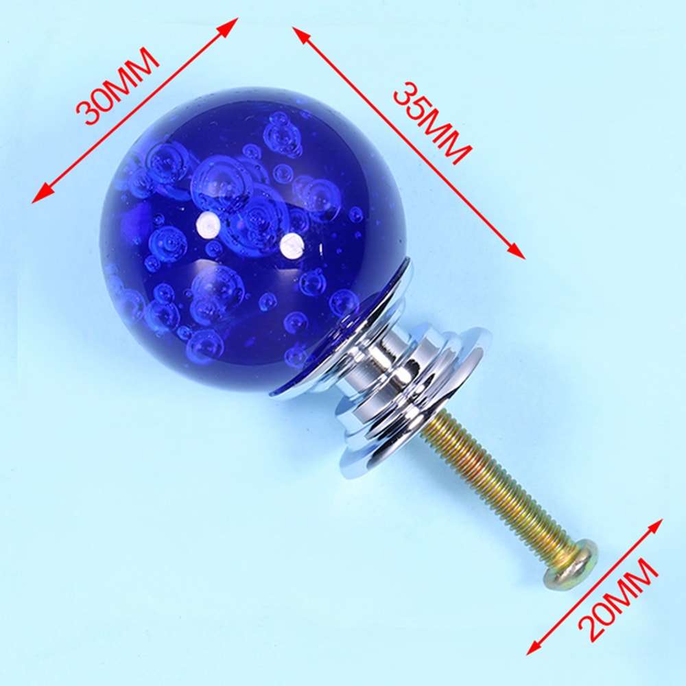 Crystal Bubble Glass Cabinet Knobs Decorative Drawer Wardrobe Handles 8