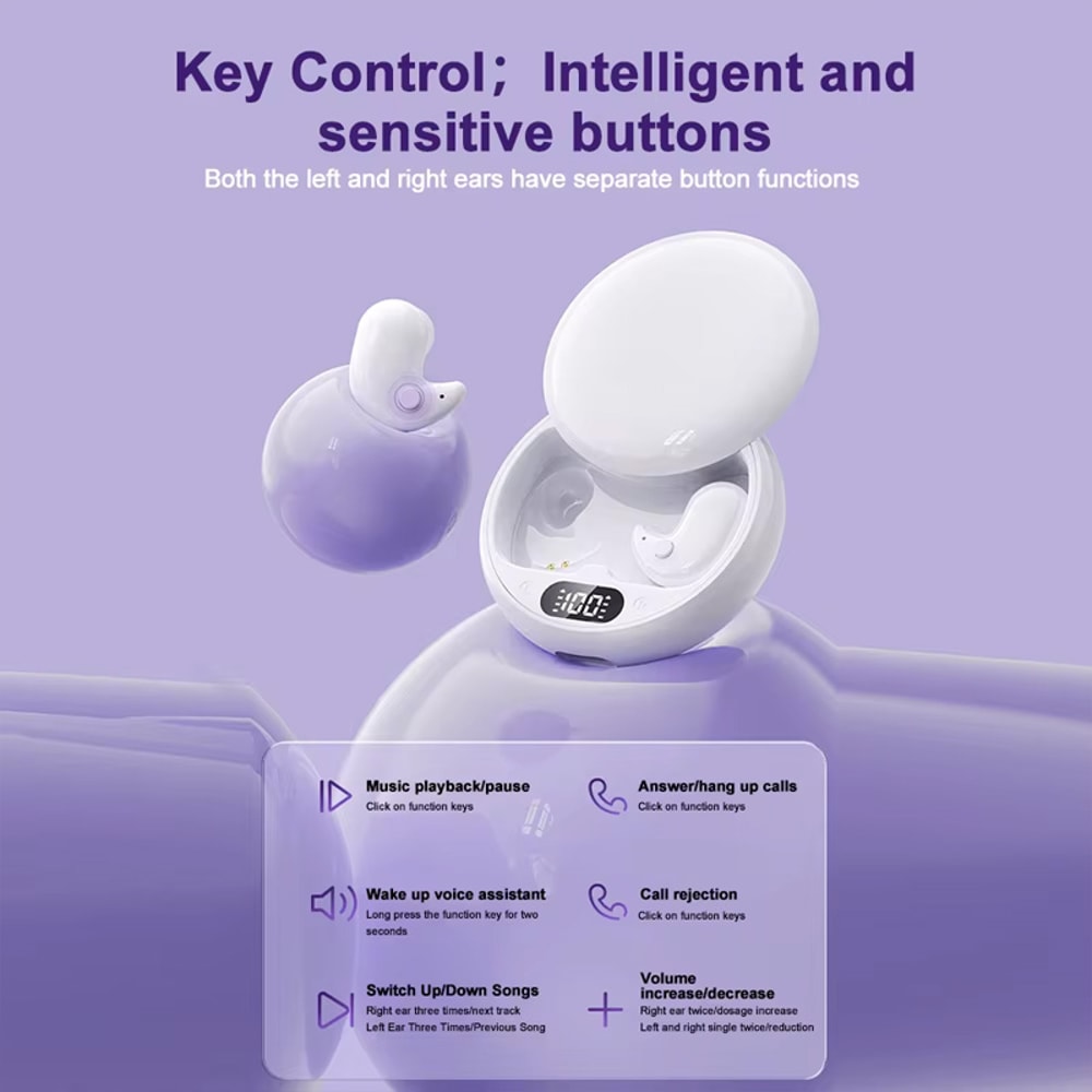 Invisible Sleep Earbuds Bluetooth Wireless Earbuds With Noise Cancelling Mic HiFi Sound 2