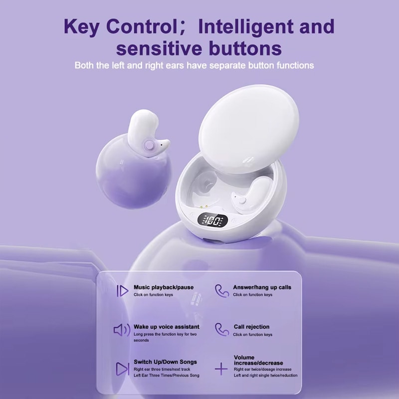 Invisible Sleep Earbuds Bluetooth Wireless Earbuds With Noise Cancelling Mic HiFi Sound 2