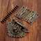 Antique Bronze Decorative Box Latch Set With Hinges For Jewelry Wooden Storage Boxes 4