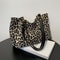 Leopard Print Large Capacity Tote Bag For Women Stylish Shoulder Handbag With Zipper Pocket 0