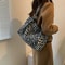 Leopard Print Large Capacity Tote Bag For Women Stylish Shoulder Handbag With Zipper Pocket 3