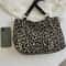 Leopard Print Large Capacity Tote Bag For Women Stylish Shoulder Handbag With Zipper Pocket 4