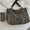 Leopard Print Large Capacity Tote Bag For Women Stylish Shoulder Handbag With Zipper Pocket 4