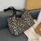 Leopard Print Large Capacity Tote Bag For Women Stylish Shoulder Handbag With Zipper Pocket 5