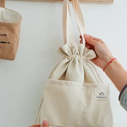 insulated canvas lunch bag drawstring thermal cooler tote for work picnic