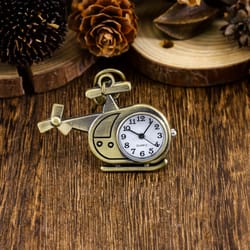 vintage airplane keychain watch mini clock pendant gift