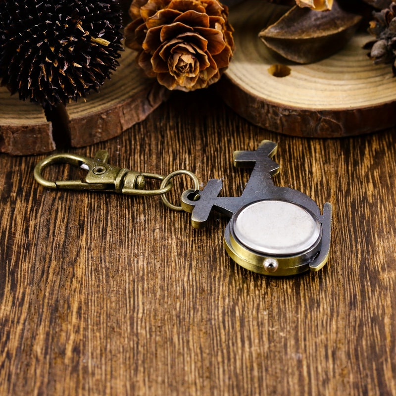 Vintage Airplane Keychain Watch Mini Clock Pendant Gift 3