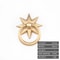 Vintage Star Brass Cabinet Knob Ring Pull Antique Gold Drawer Handle 2