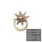 Vintage Star Brass Cabinet Knob Ring Pull Antique Gold Drawer Handle 3