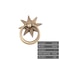 Vintage Star Brass Cabinet Knob Ring Pull Antique Gold Drawer Handle 3