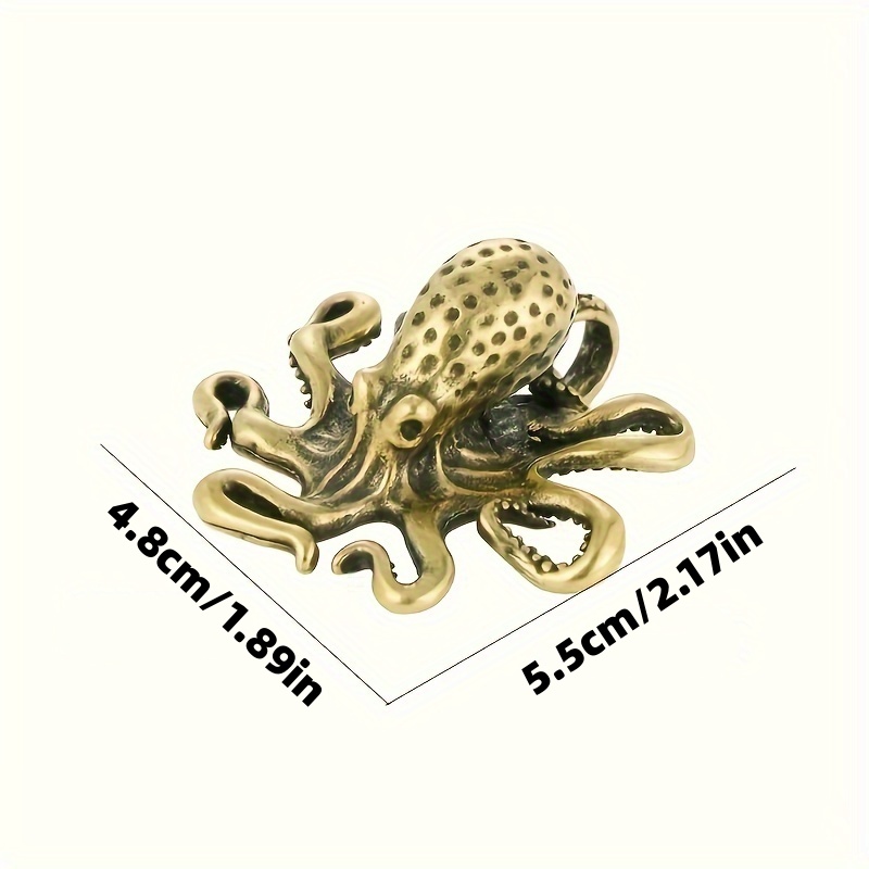 Vintage Brass Octopus Statue Retro Tea Pet Collectible Decor 2