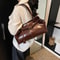 Retro PU Leather Hobo Shoulder Bag Large Capacity Work Tote for Women