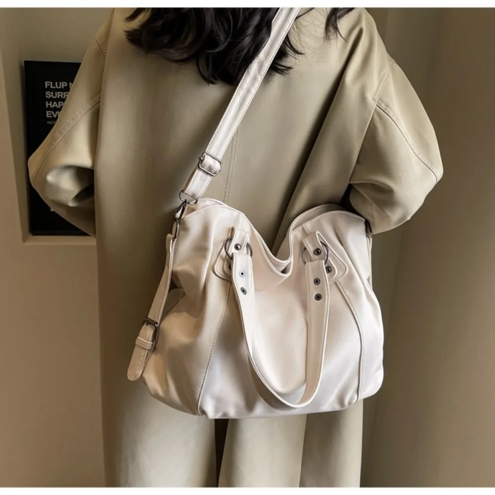 Large Capacity Soft Leather Hobo Handbag Stylish Tote Bag For Women Everyday Shoulder Purse 3