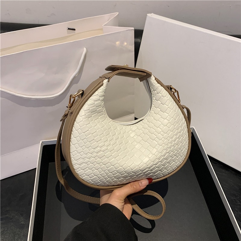 Elegant Woven Hobo Shoulder Bag Minimalist Womens Shoulder Bag For Everyday Style 6