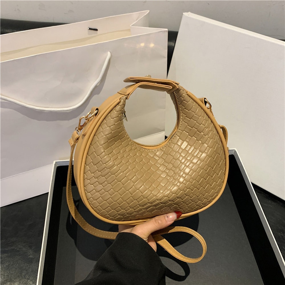 Elegant Woven Hobo Shoulder Bag Minimalist Womens Shoulder Bag For Everyday Style 8