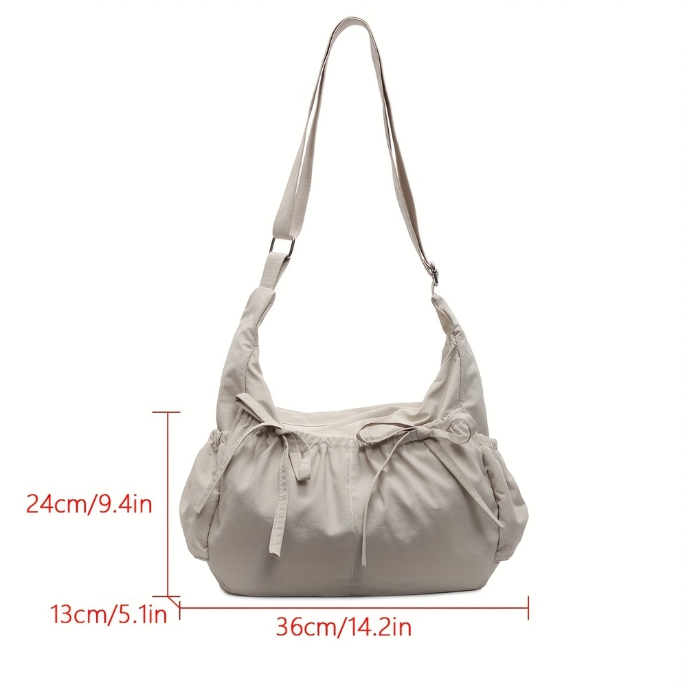 Lightweight Nylon Hobo Shoulder Bag With Multiple Pockets For Women 2