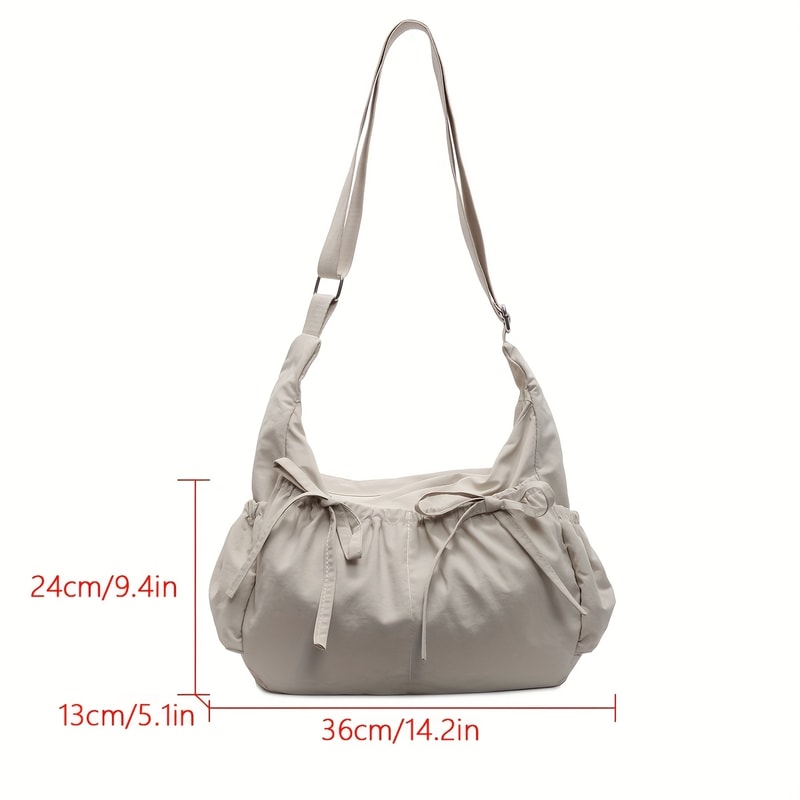 Lightweight Nylon Hobo Shoulder Bag With Multiple Pockets For Women 2