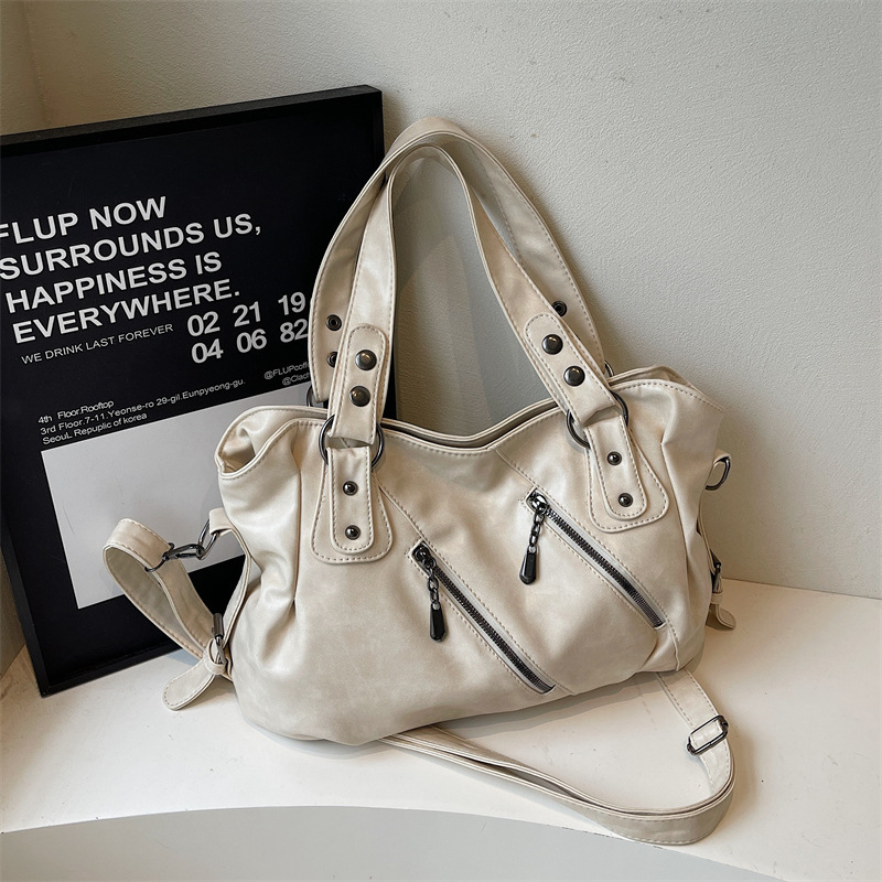 Elegant PU Leather One Shoulder Bag Large Capacity Tote Crossbody Handbag 4