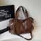 Elegant PU Leather One Shoulder Bag Large Capacity Tote Crossbody Handbag 9