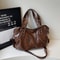 Elegant PU Leather One Shoulder Bag Large Capacity Tote Crossbody Handbag 9
