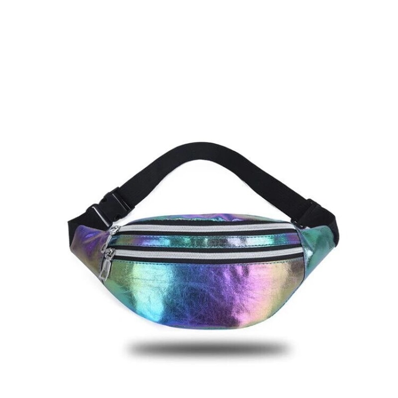 Holographic Waist Bag Reflective Fanny Pack Festival Travel Belt Bag For Women Girls 7