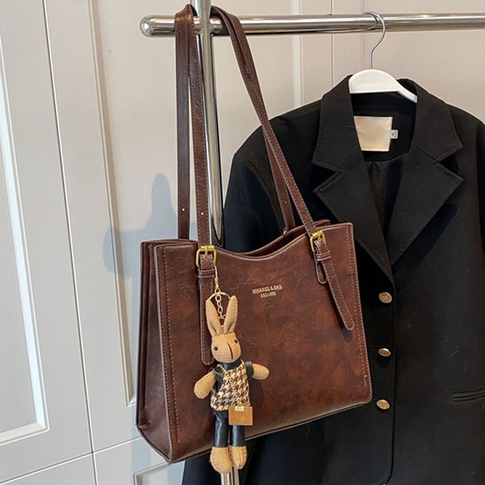 Vintage Slouchy Tote Shoulder Bag Large Capacity Travel Handbag For Women 4