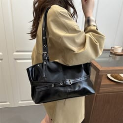 large capacity tote bag for women vintage shoulder commuter handbag