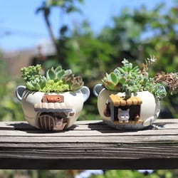cute animal mini succulent planter resin desk plant pot for home decor